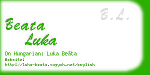 beata luka business card